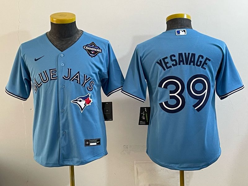Youth Toronto Blue Jays #39 Yesavage Light Blue Game 2026 Nike MLB Jersey style 02->youth mlb jersey->Youth Jersey